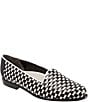 Color:Black/White - Image 1 - Liz Woven Leather And Patent Slip-On Loafers