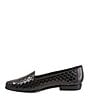 Color:Black - Image 3 - Liz Woven Leather Detailed Loafers