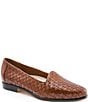 Color:Brown - Image 1 - Liz Woven Leather Slip-On Loafers