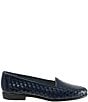 Color:Navy - Image 2 - Liz Woven Leather Slip-On Loafers