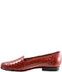 Color:Red - Image 4 - Liz Woven Leather Slip-On Loafers