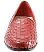 Color:Red - Image 5 - Liz Woven Leather Slip-On Loafers