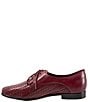 Color:Burgundy - Image 4 - Lizzie Herringbone Woven Leather Lace-Up Dress Oxfords