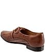 Color:Brown - Image 3 - Lizzie Herringbone Woven Leather Lace-Up Dress Oxfords