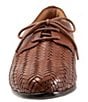 Color:Brown - Image 5 - Lizzie Herringbone Woven Leather Lace-Up Dress Oxfords