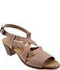 Color:Taupe - Image 1 - Meadow Leather Stretch Sandals