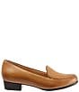 Color:Tan - Image 2 - Monarch Leather Slip-On Block Heel Loafers