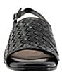Color:Black - Image 5 - Nola Leather Woven Flat Sandals