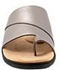 Color:Pewter - Image 5 - Regina Leather Toe Loop Sandals