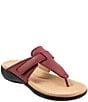 Color:Dark Red - Image 1 - Robin Leather Thong Sandals