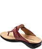 Color:Dark Red - Image 3 - Robin Leather Thong Sandals