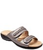 Color:Pewter Metallic - Image 1 - Ruthie Woven Slide Sandals