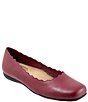 Color:Sangria - Image 1 - Sabine Leather Scalloped Slip-On Flats