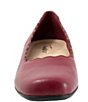 Color:Sangria - Image 5 - Sabine Leather Scalloped Slip-On Flats