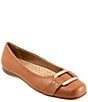 Color:Luggage - Image 1 - Sizzle Signature Leather Ballet Flats