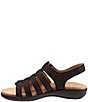 Color:Black Nubuck - Image 4 - Tiki Lizard Textured Nubuck Hook and Loop Leather Sandals