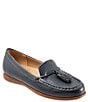 Color:Navy - Image 1 - Women's Dawson Leather Tassel Loafers