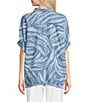 Tru Luxe Jeans Chambray Point Collar Elbow Sleeve Button Front Shirt, Color:Chambray - Image 2