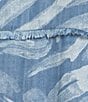 Tru Luxe Jeans Chambray Point Collar Elbow Sleeve Button Front Shirt, Color:Chambray - Image 4