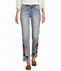 Tru Luxe Jeans Denim Straight Leg Embroidery Jeans - Image 1