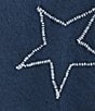 Color:Celestial Blue - Image 4 - Embroidered Star Crew Neck Short Sleeve Top