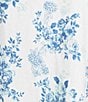 Tru Luxe Jeans Floral Linen Blend Ruffle Split V-Neck Flutter Sleeve Blouse, Color:Blue - Image 4