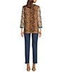 Color:Multi - Image 4 - Jersey Knit Mixed Animal Print V-Neck 3/4 Sleeve Top