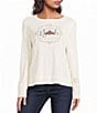 Tru Luxe Jeans Knit Embroidered Long Sleeve Top - Image 1
