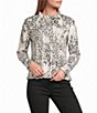 Tru Luxe Jeans Knit Ruffle Trim Long Sleeve Sweater - Image 1