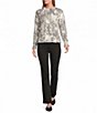 Tru Luxe Jeans Knit Ruffle Trim Long Sleeve Sweater - Image 3