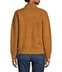 Color:Camel - Image 2 - Mixed Stitch Mock Neck Long Sleeve Ribbed Knit Sweater