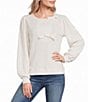 Tru Luxe Jeans Round Neck Long Sleeve Blouse - Image 1