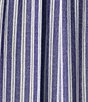 Color:Multi - Image 4 - Stripe Floral Embroidered Crinkle Tie Tassel Scoop Neck 3/4 Smocked Sleeve Tunic