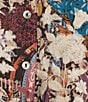Tru Luxe Jeans Woven All Over Embroider On Floral Print Point Collar Long Sleeve Button Front Shirt, Color:Multi - Image 4