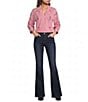 Tru Luxe Jeans Woven Button Front 3/4 Sleeves Shirt - Image 3