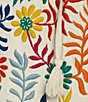 Color:Natural - Image 5 - Woven Folklore Floral Leaf Embroidered Split V-Neck Long Sleeve Tie Tassel Tunic
