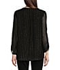 Tru Luxe Jeans Tru Luxe Patchwork Bateau Long Sleeve Tunic, Color:Black - Image 2