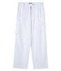 Color:White - Image 1 - Big Girls 7-16 Cargo Linen Pants