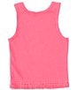 Color:Dark Pink - Image 2 - Big Girls 7-16 Fringe-Trimmed Tank Top