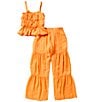 Color:Orange - Image 1 - Big Girls 7-16 Linen Pant Set