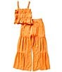 Color:Orange - Image 2 - Big Girls 7-16 Linen Pant Set