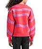 Color:Hot Pink - Image 2 - Big Girls 7-16 Long Sleeve Swirl Pullover Sweater