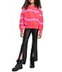 Color:Hot Pink - Image 3 - Big Girls 7-16 Long Sleeve Swirl Pullover Sweater