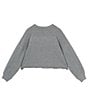 Color:Charcoal Grey Heather - Image 2 - Big Girls 7-16 Long Sleeve Drop Shoulder Pullover