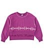 Color:Plum - Image 1 - Big Girls 7-16 Long Sleeve Studded Sweatshirt