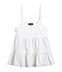 Color:White - Image 1 - Big Girls 7-16 Loose Knit Tier Tank Top