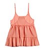 Color:Peach - Image 2 - Big Girls 7-16 Loose Knit Tier Tank Top