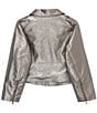 Color:Gunmetal - Image 2 - Big Girls 7-16 Metallic Motto Jacket