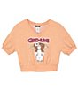Color:Orange - Image 1 - Big Girls 7-16 Short Sleeve Cropped Gremlins Sweatshirt