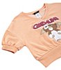 Color:Orange - Image 3 - Big Girls 7-16 Short Sleeve Cropped Gremlins Sweatshirt